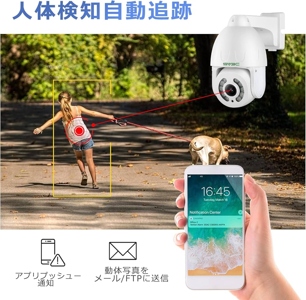Amazon.co.jp: SV3C 防犯カメラ POE 屋外 500万画素 PTZ 5倍光学ズーム
