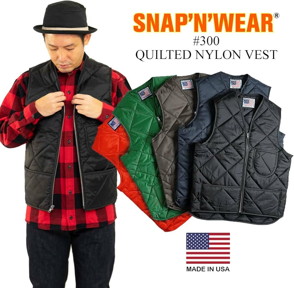 Amazon | [スナップンウエア] SNAP'N'WEAR #300 キルトベスト ブラック