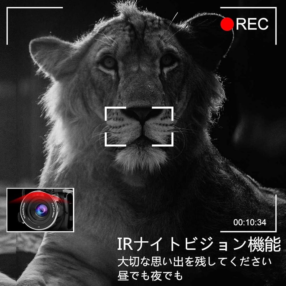 Amazon | ビデオカメラ 4K YouTubeカメラ WIFI機能18倍デジタルズーム