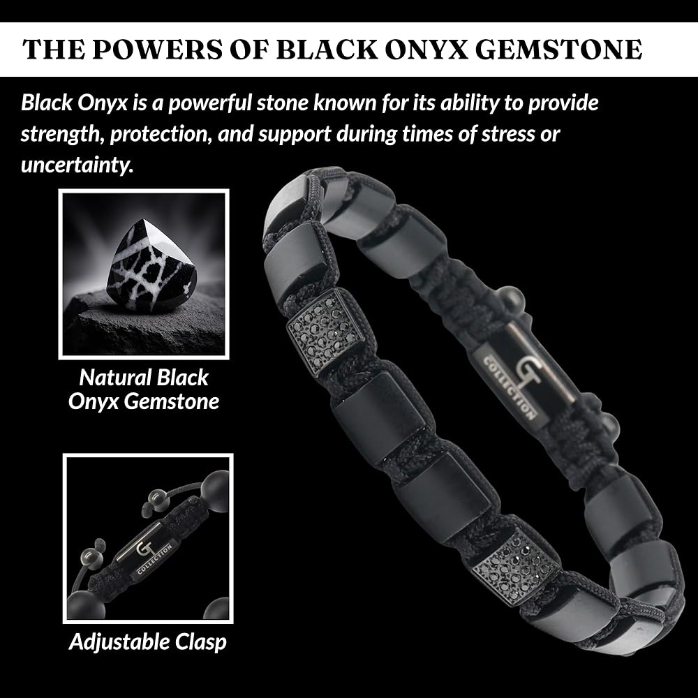 Amazon.com: GT collection Flat Bead Bracelet, Gemstone Adjustable