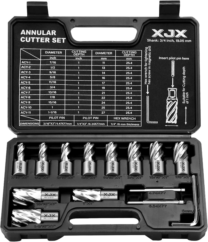 Amazon.co.jp: XJX 環状カッターセット 14個 3/4インチ ウェルドン