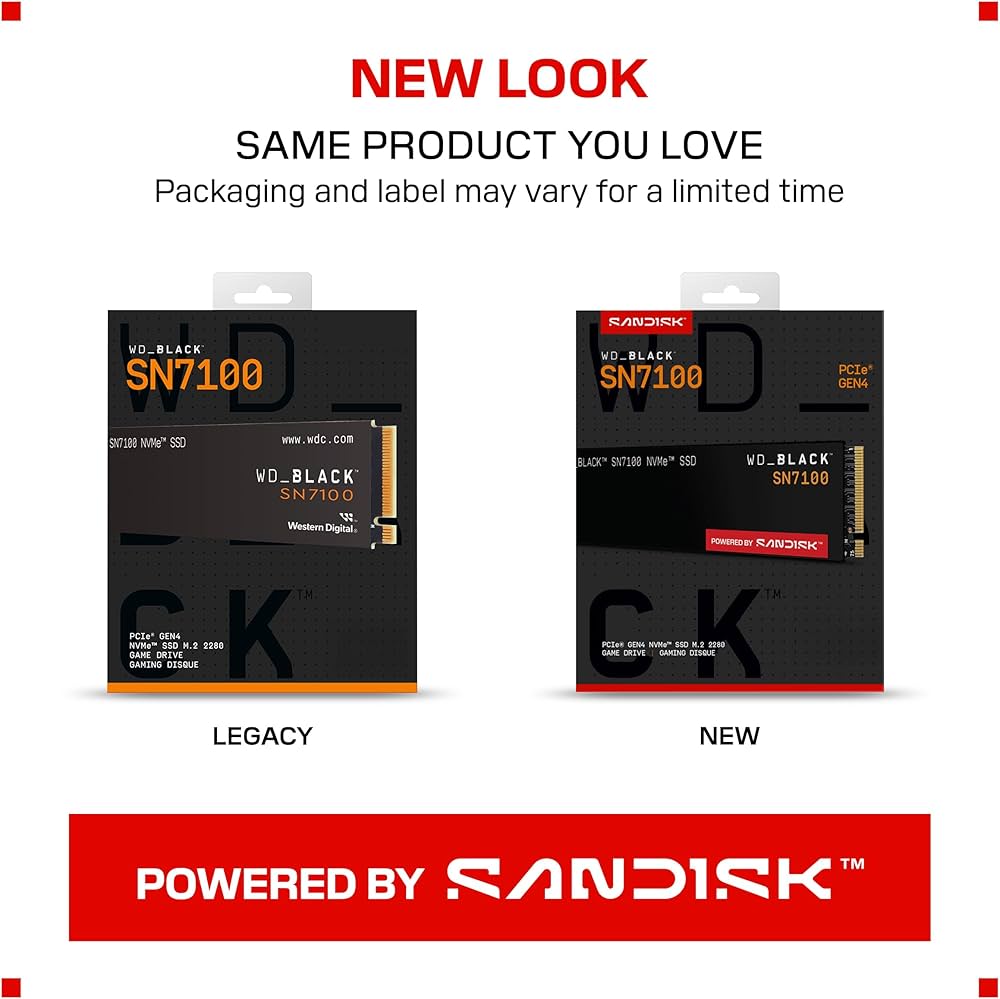 WD_BLACK Unidade de estado sólido SSD interna para jogos SN7100