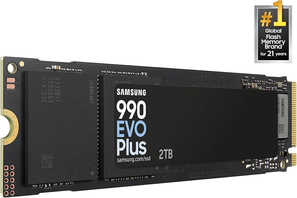 Samsung 990 EVO Plus - 2TB PCIe Gen4 X4 / Gen5. X2 NVMe 2.0 SSD M