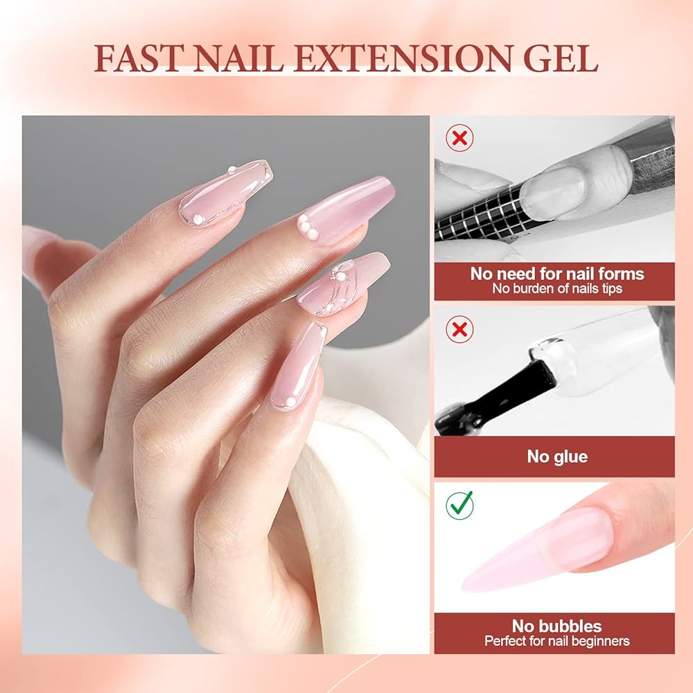Amazon.com: SAVILAND Poly Gel Nail Kit - 6 Colors Nail Extension
