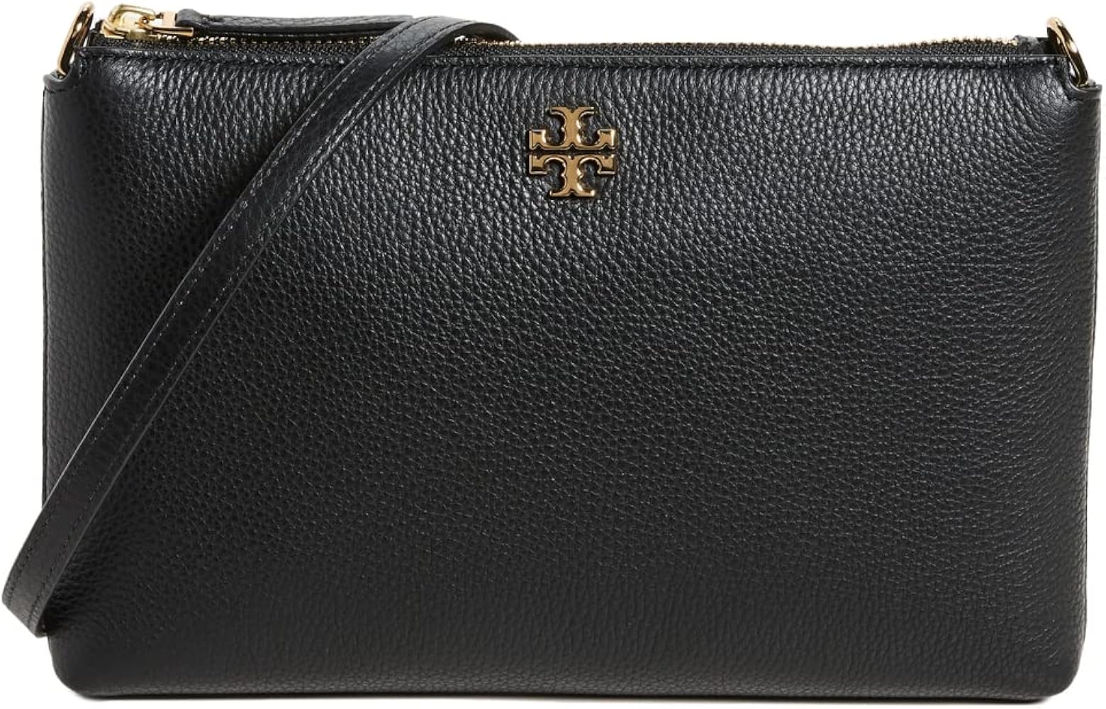 Tory Burch Women's Mercer Pebbled Wallet Crossbody, Black, One