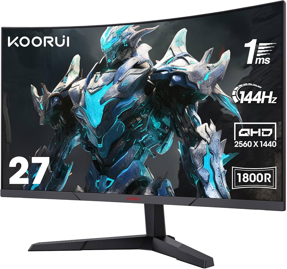 Amazon.co.jp: KOORUI ゲーミングモニター 27インチ 湾曲 曲面 QHD