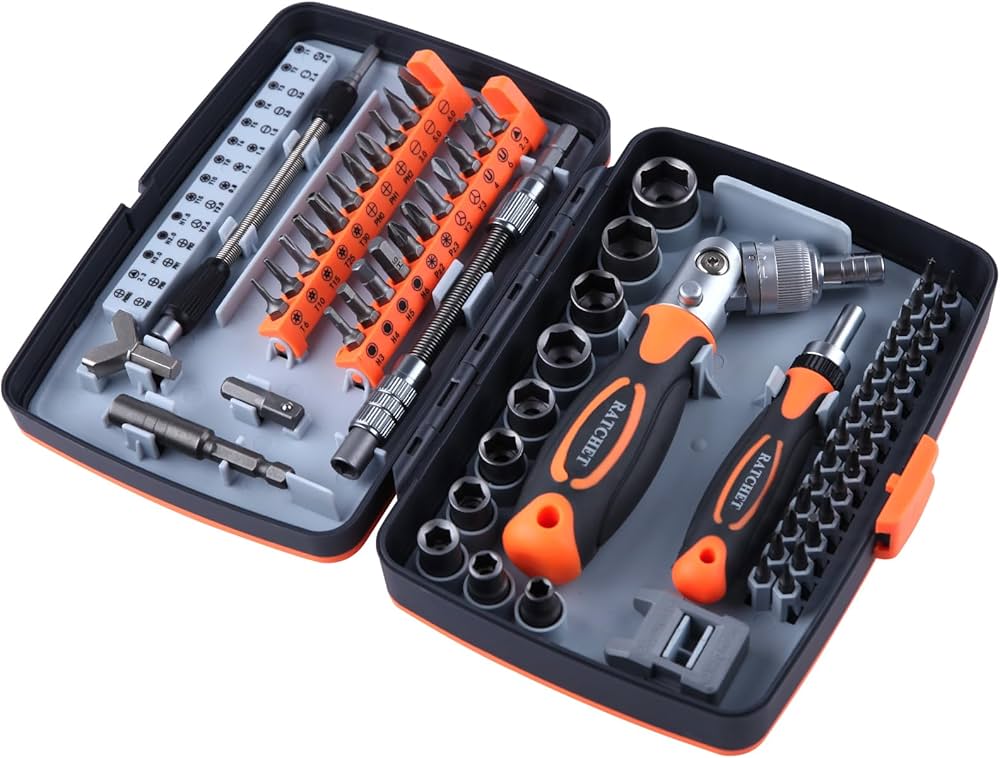 Amazon | LEONTOOL ラチェットドライバーセット 68in1 精密ドライバー