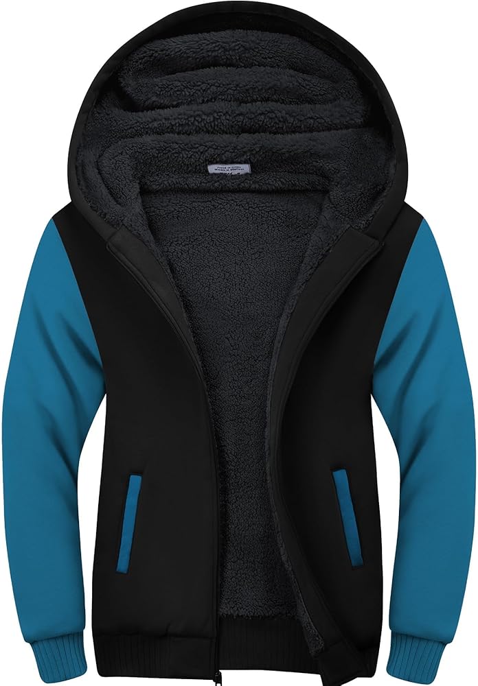 Amazon.com: SWISSWELL Men Zip Up Hoodies Sherpa Lined Jacket