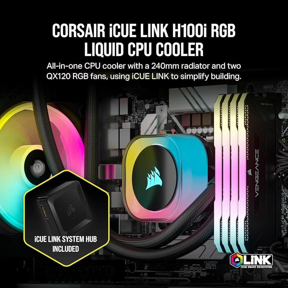 Amazon | Corsair iCUE LINK H100i RGB 簡易水冷CPUクーラー RGB搭載