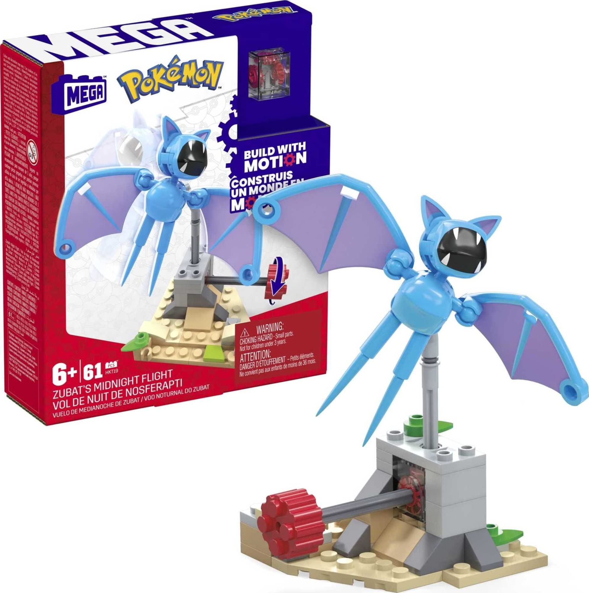 Mega Pokémon Building Toys Set, Zubat's Midnight Flight with 61