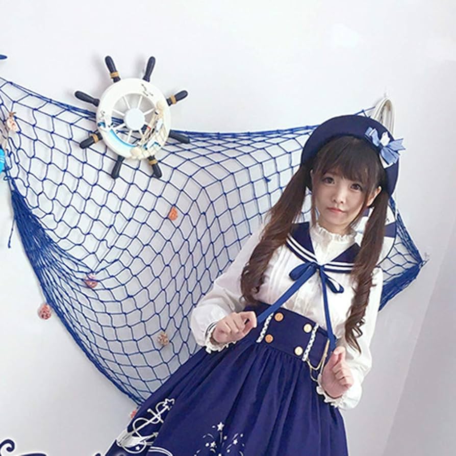 Amazon | セーラー襟ワンピース ネイビー日常洋服ゴスロリ コスプレ