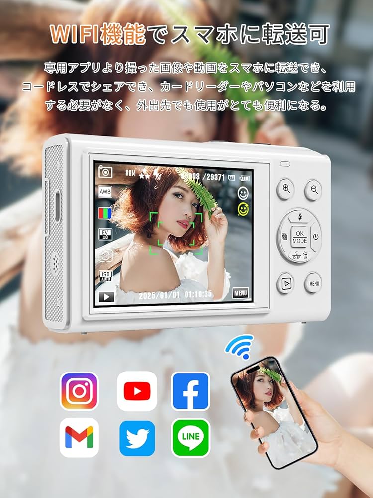 Amazon | AiMike 5K デジカメ スマホに送れる デジタルカメラ WIFI転送