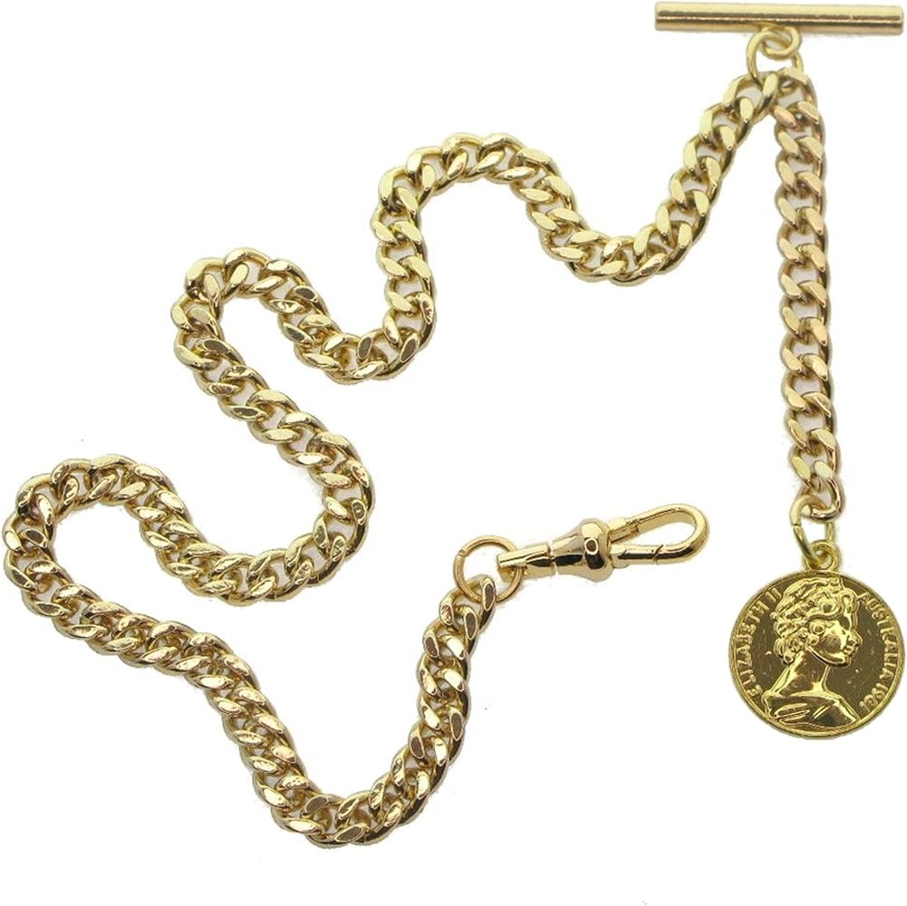 Amazon.com: watchvshop Albert Chain Gold Tone Pocket Watch Chain