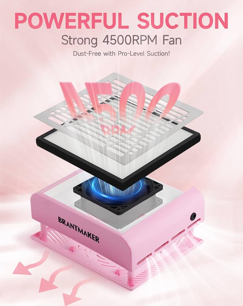 Amazon.com: BRANTMAKER Nail Dust Collector with Brush and 2