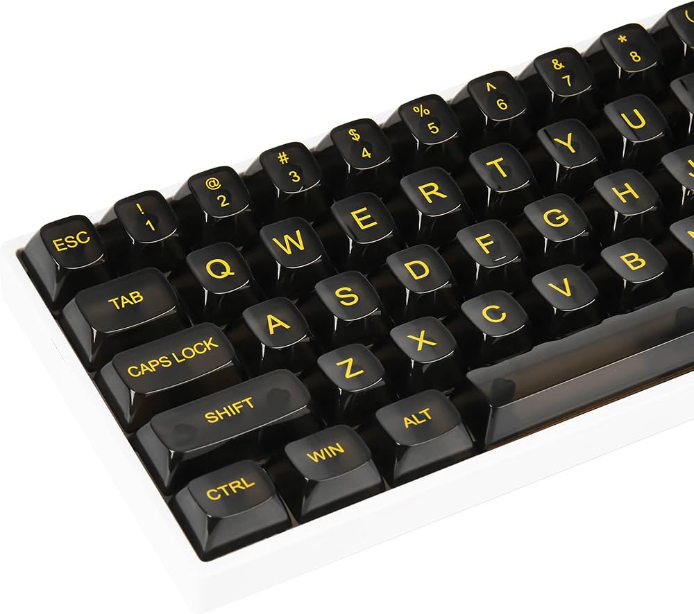 Amazon | Taeeiancd 61キー ブラック クリアキーキャップ カスタム OSA