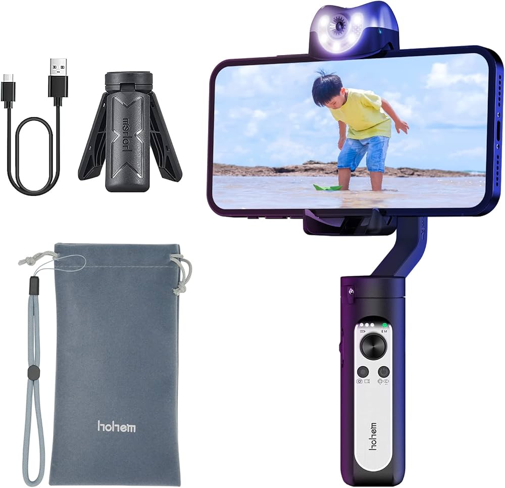 Amazon.co.jp: hohem V2 スマホジンバル 3軸 AI自動追跡 撮影用ライト