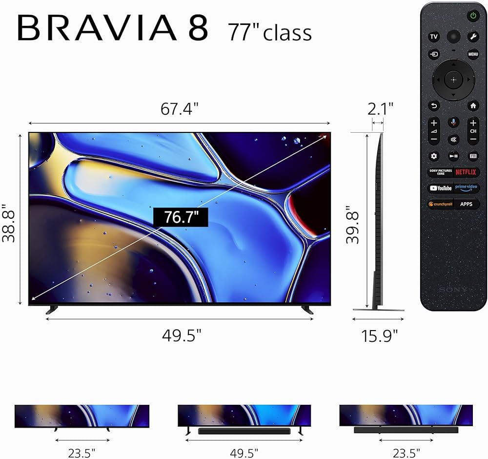 Amazon.com: Sony 77 Inch OLED 4K Ultra HD TV BRAVIA 8 Smart Google