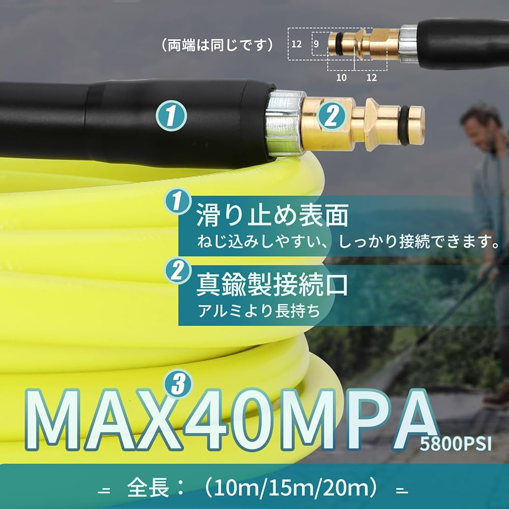 Amazon.co.jp: ケルヒャーホース15mケルヒャー延長高圧洗浄機ホース