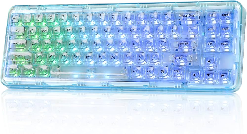 Amazon | YUNZII X71 メカニカルゲーミングキーボード 透明キー