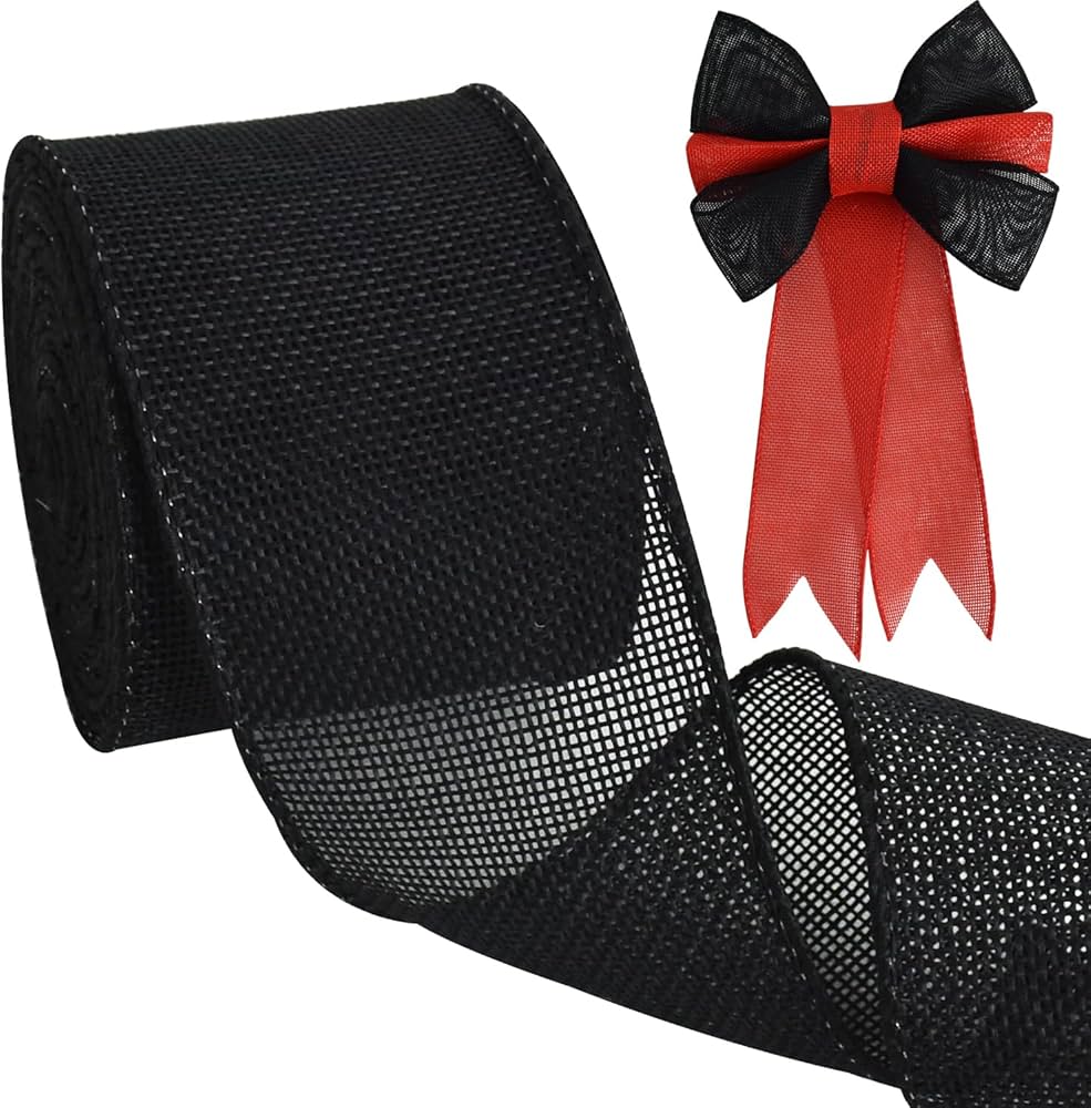Amazon.com: TONIFUL Burlap Wired Ribbon, 2.5 Inch Faux Burlap