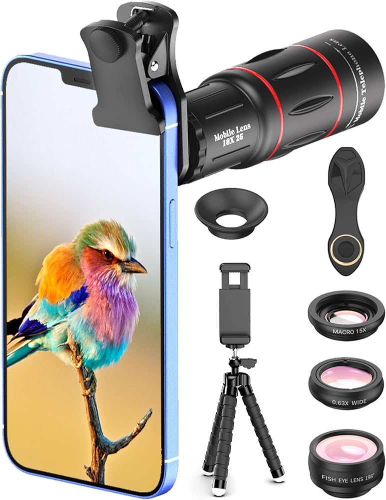 Amazon.co.jp: Apexel 望遠レンズ 単眼鏡 18X望遠レンズ/魚眼レンズ