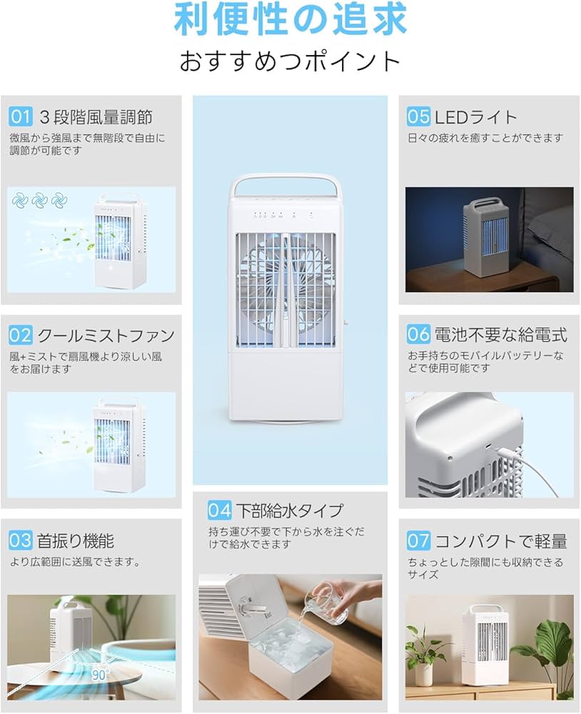 Amazon | 【Amazon.co.jp限定】冷風機 冷風扇【2025新版・超強力噴霧
