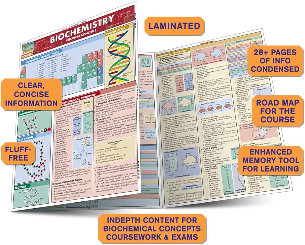 Biochemistry QuickStudy Laminated Reference Guide (QuickStudy