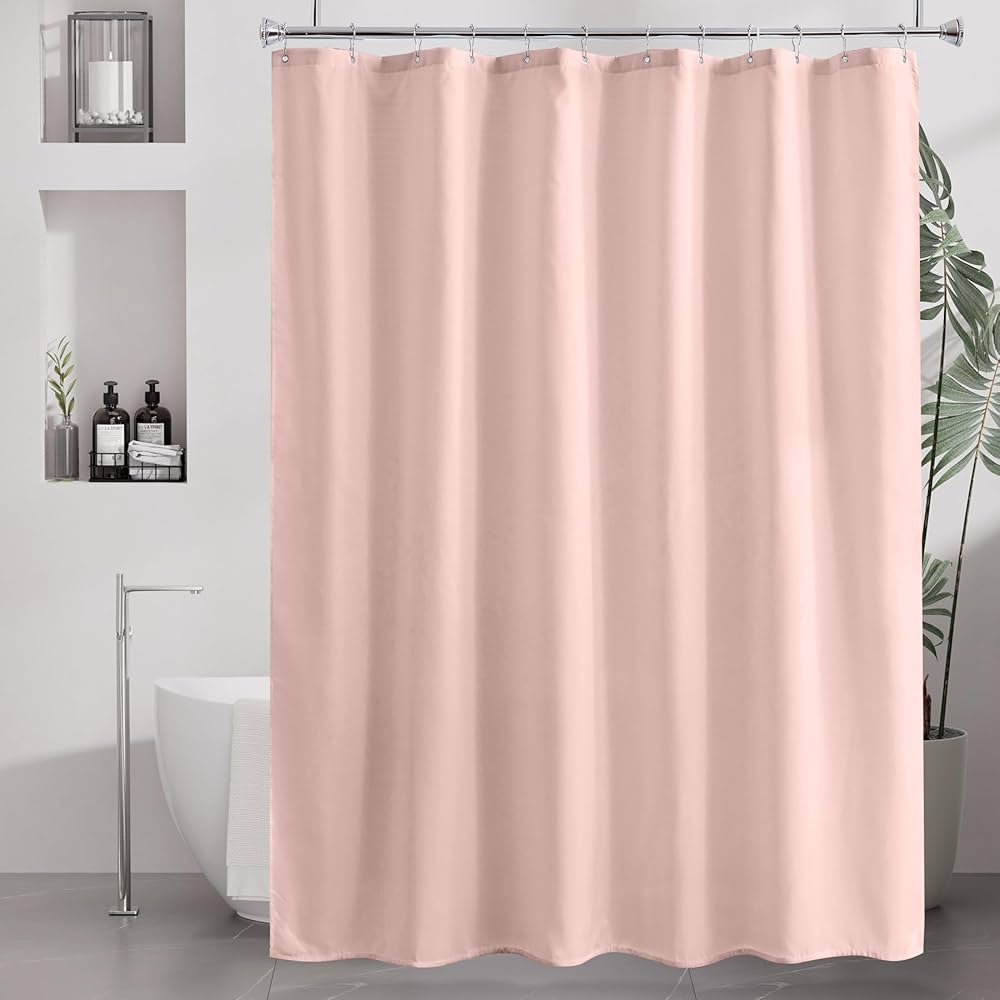 Amazon.com: Amazer Blush Pink Shower Liner Cloth Waterproof, Soft