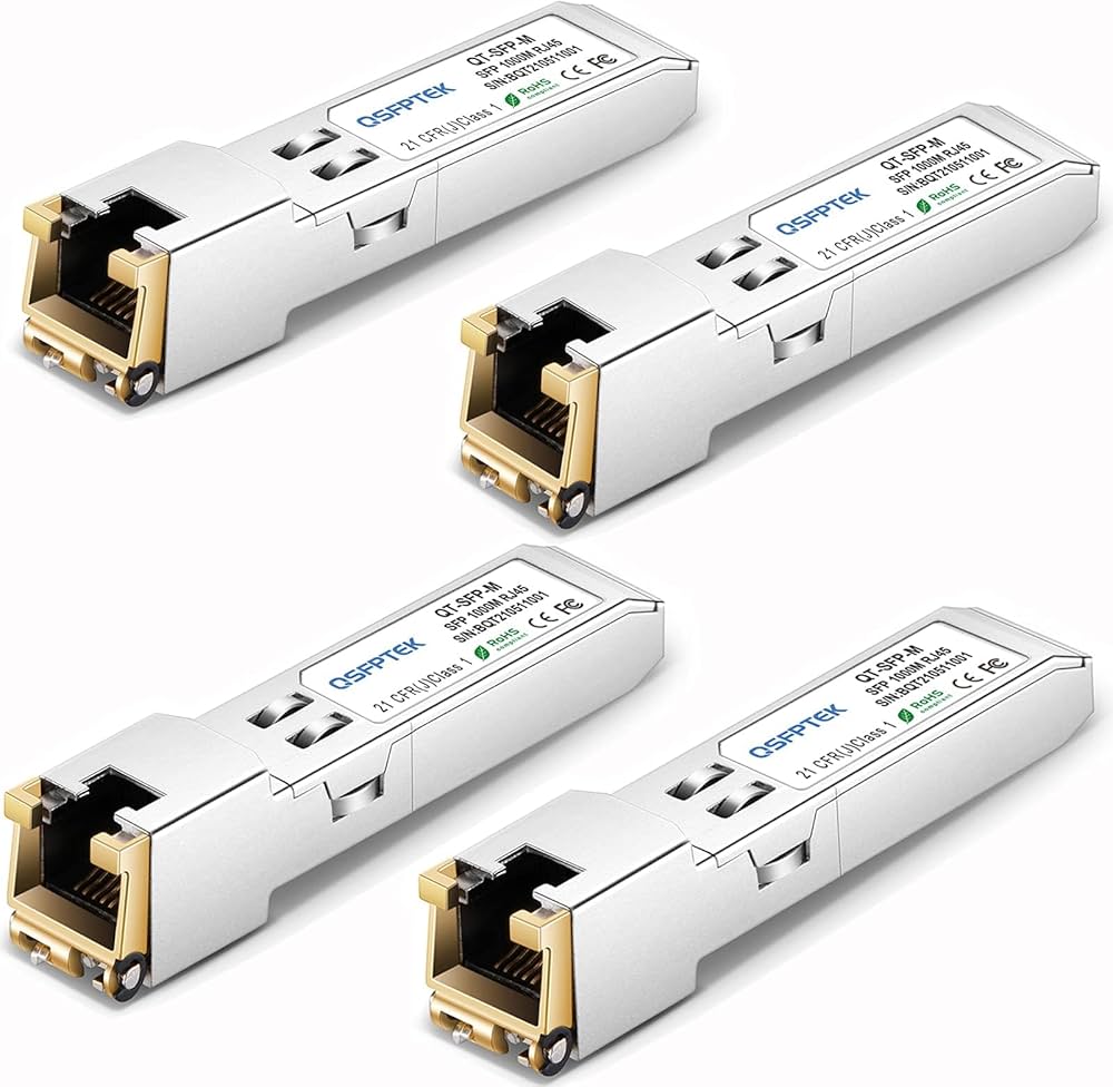 Amazon.co.jp: 4Pack 1000BASE-T Copper SFP Transceiver, SFP to RJ45