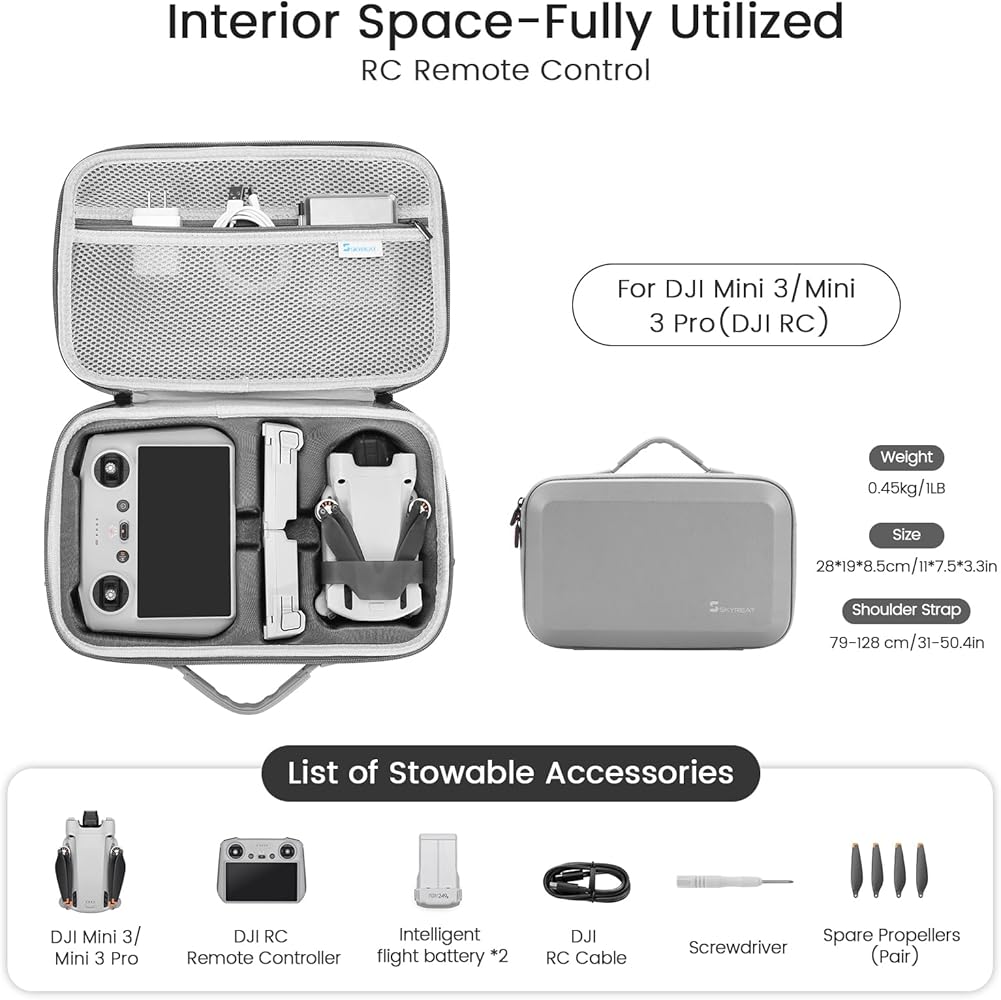 Amazon.com : Skyreat Mini 3 / 3 Pro Case RC,Compact Small PU
