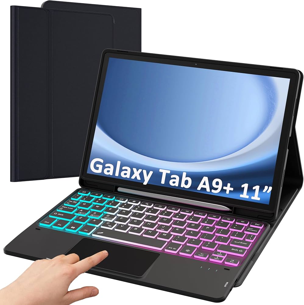 Samsung Galaxy Tab A9+ 5G/A9 Plus 11 Inch Keyboard Case: 3 Zone 7