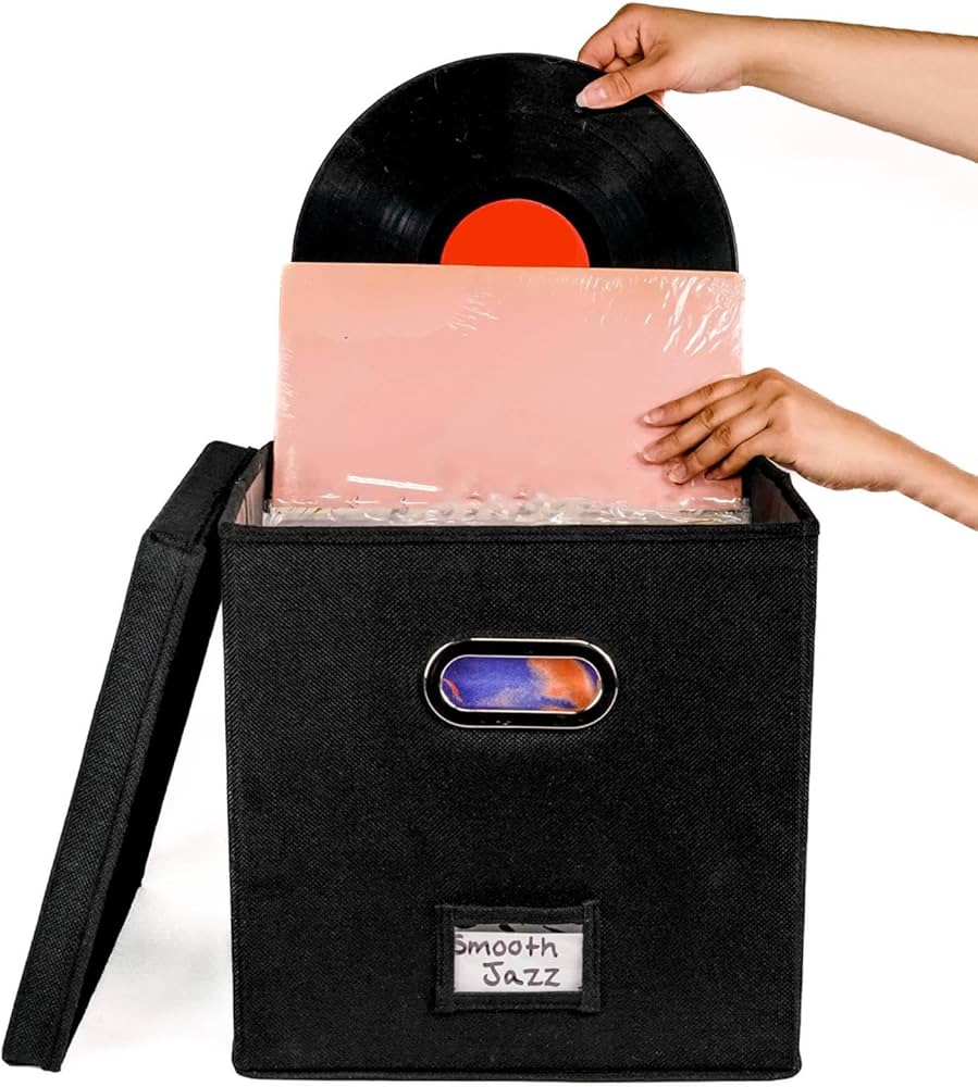 Amazon｜レコード収納ボックス - ビニール LP ホルダー、レコード