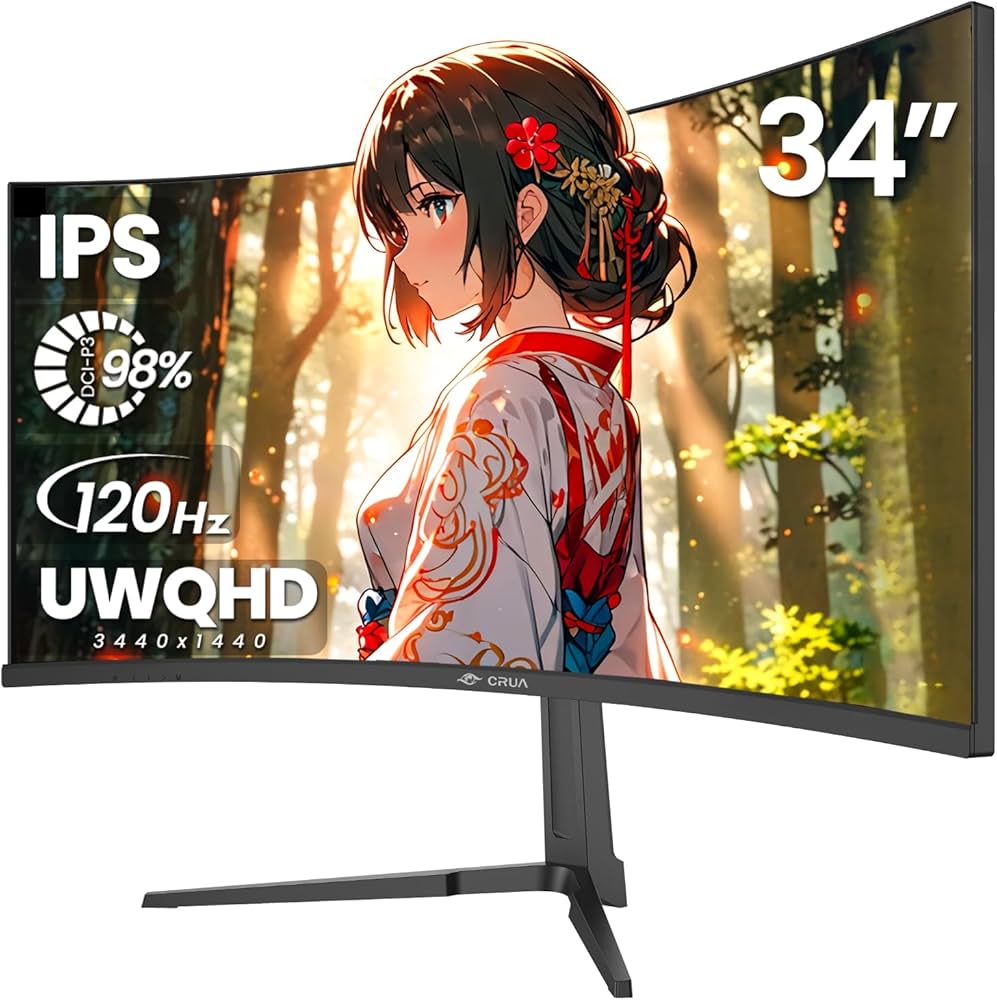 Amazon.co.jp: 【IPSパネル 湾曲モニター】CRUA ゲーミングモニター 34