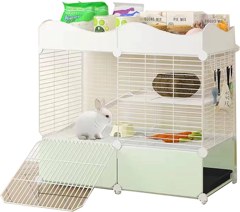 Amazon.co.jp: 屋内用ウサギ用ケージ 2段式ウサギ用ケージ ペット用