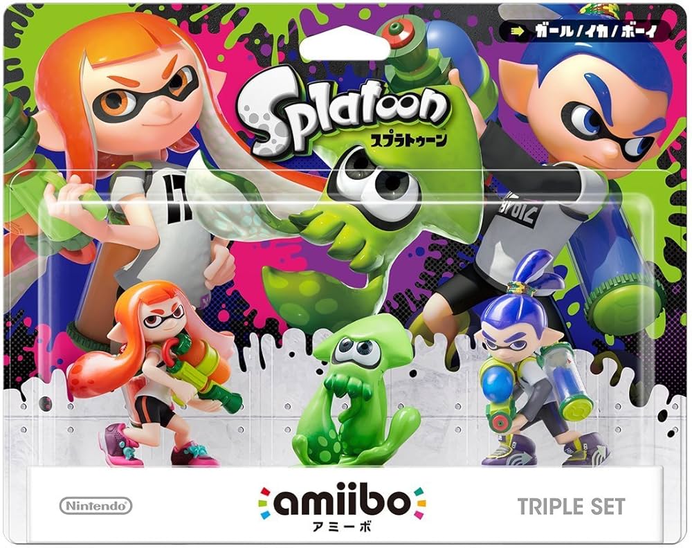 Amazon.co.jp: amiibo トリプルセット[ガール/イカ/ボーイ](スプラ