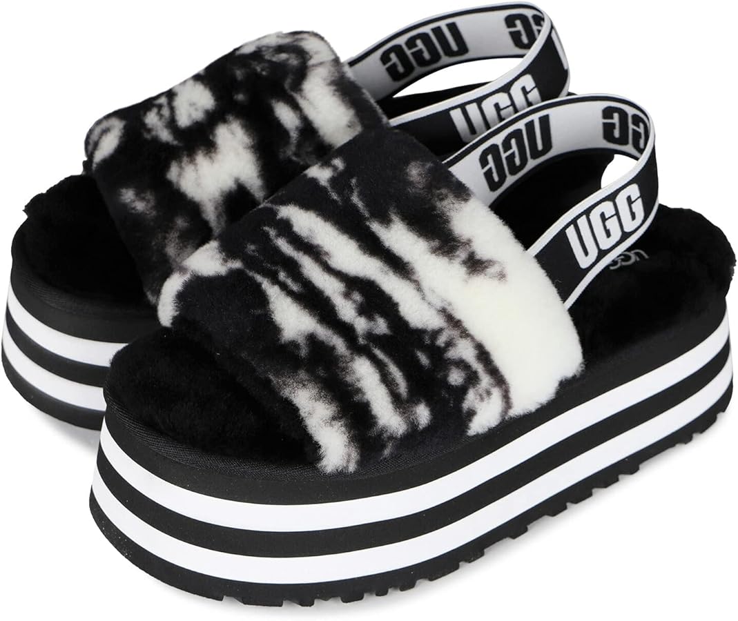 Amazon | [アグ] サンダル 厚底 ディスコ マーブル スライド ファー