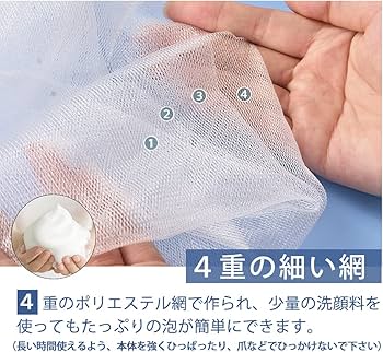 Amazon | KIMINO 泡立てネット 洗顔ネット【10秒で気軽に泡たて】4重