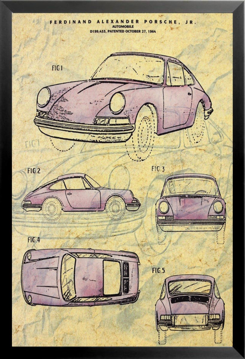 Amazon.co.jp: Buyartforless フレーム入りポルシェ 自動車 16x20