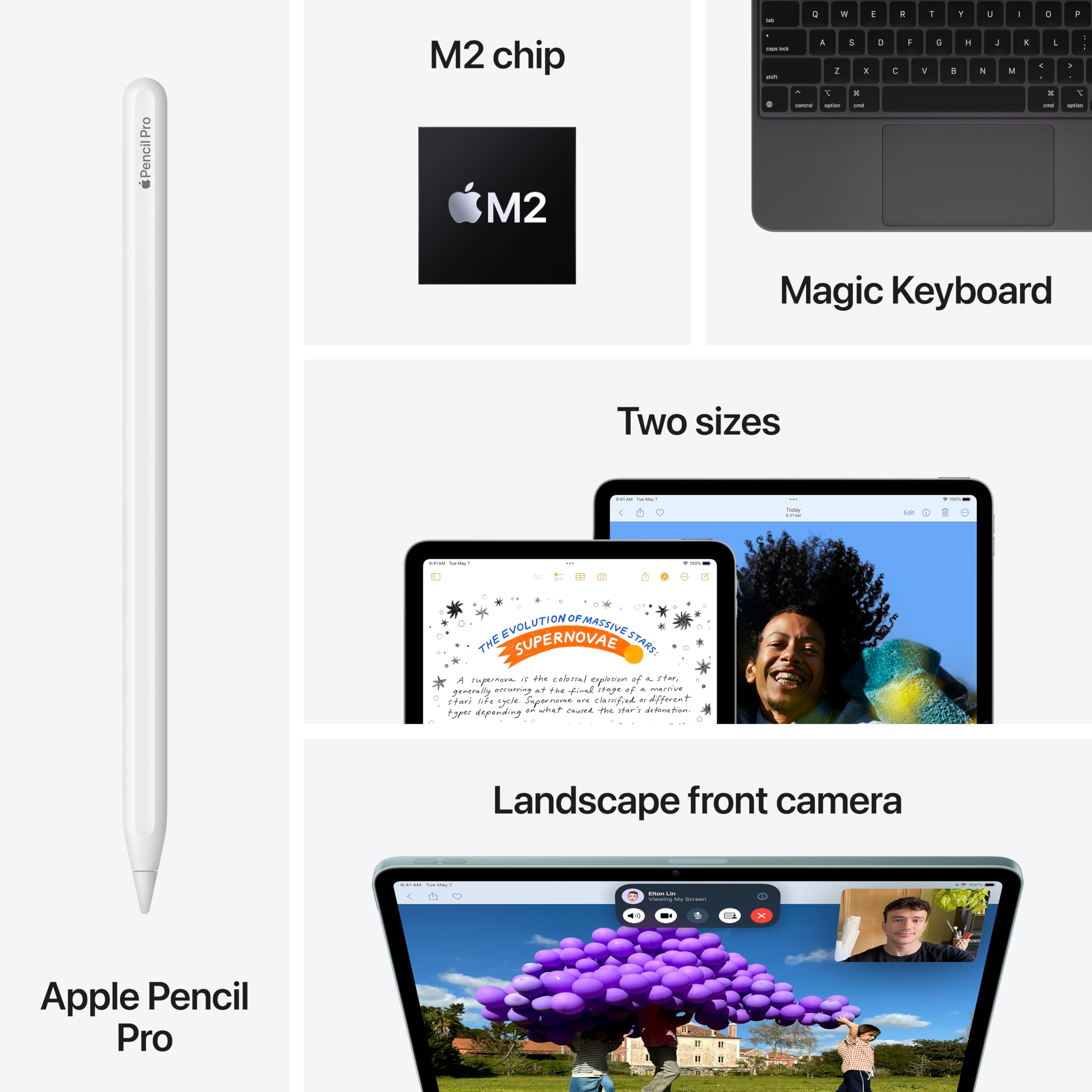 Amazon.com : Apple 2024 iPad Air, 13-inch, Wi-Fi, 256GB, Space