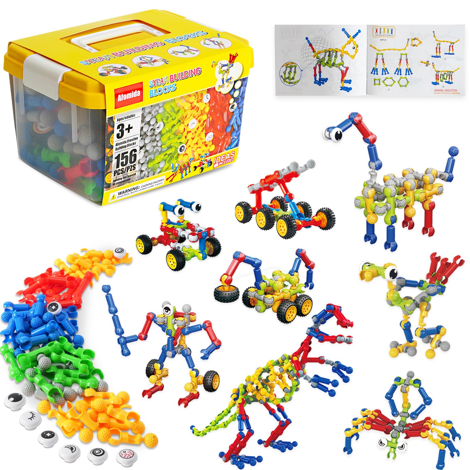 156 PCS Creative Building Blocks Building Toy Set - Featuring