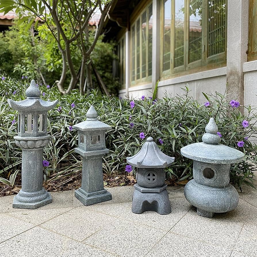 Amazon.co.jp: Uziqueif 模造石の中庭 灯篭 石灯篭 和風 灯籠 ガーデン