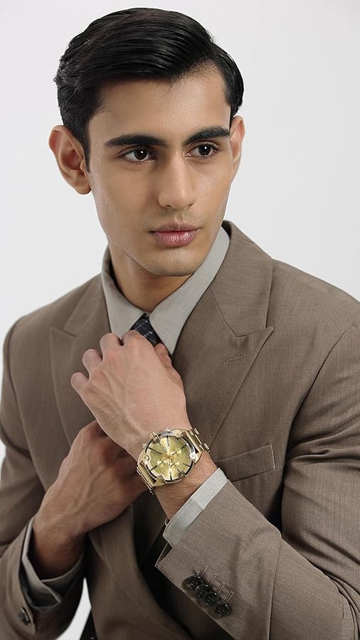 Amazon.com: Diesel Men's Watch, Spiked Stainless Steel Chronograph