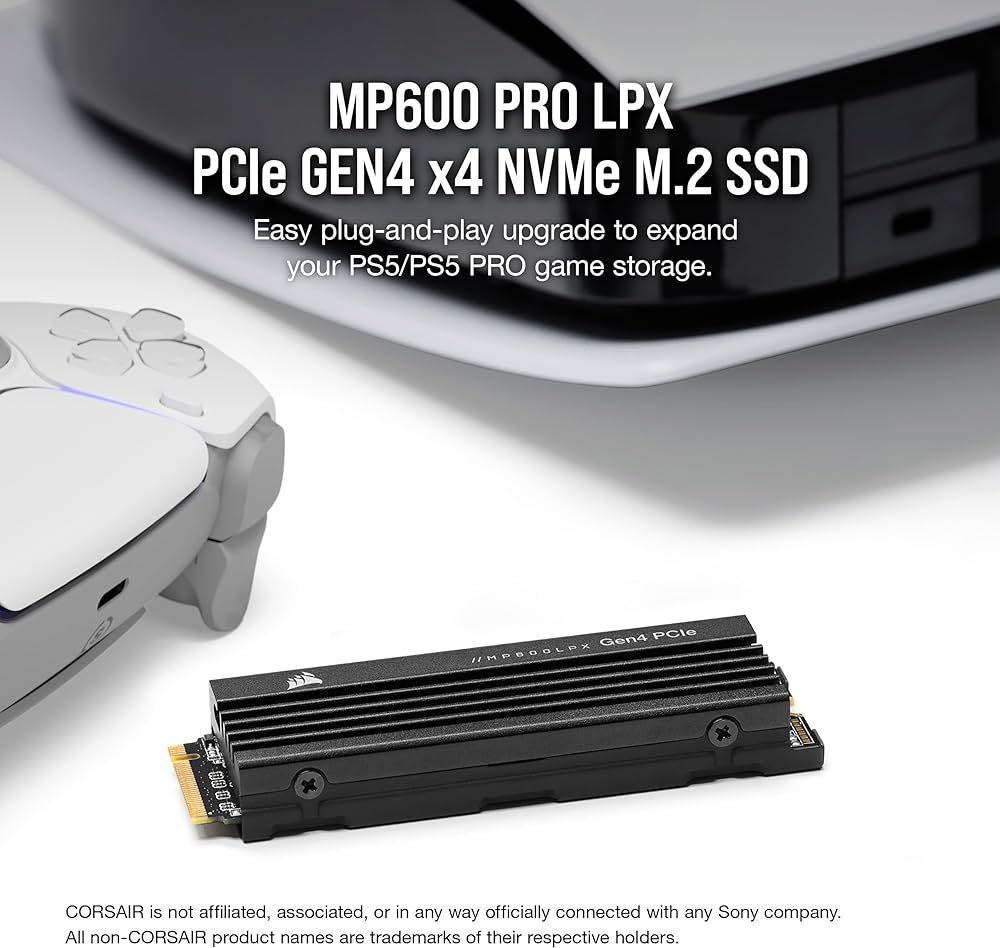 Corsair MP600 PRO LPX 1TB M.2 PCIe Gen4 NVMe SSD, Up to 7100MB/s