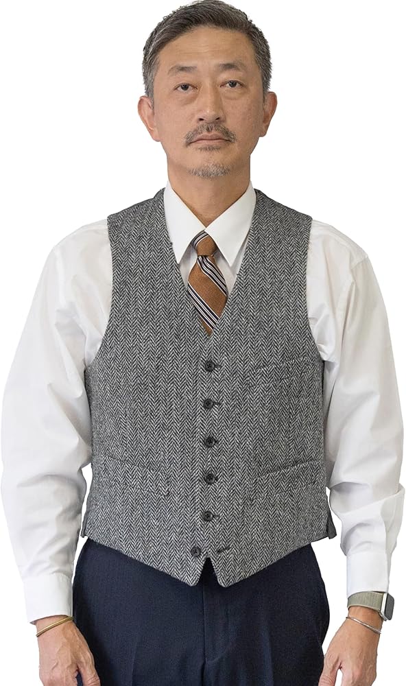 Amazon | [NEVEREND] ハリスツイード ベスト HarrisTweed 秋冬 ウール