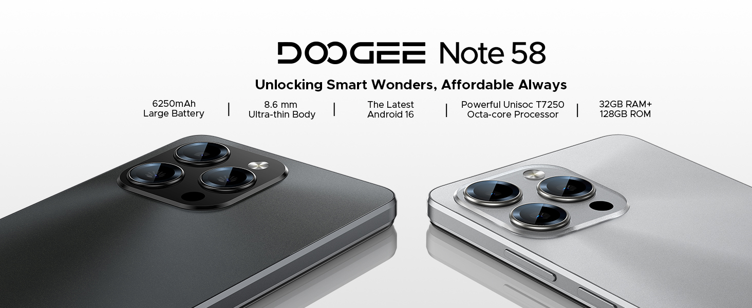 Amazon.com: DOOGEE Note 58 Cell Phone Unlocked,Android 16