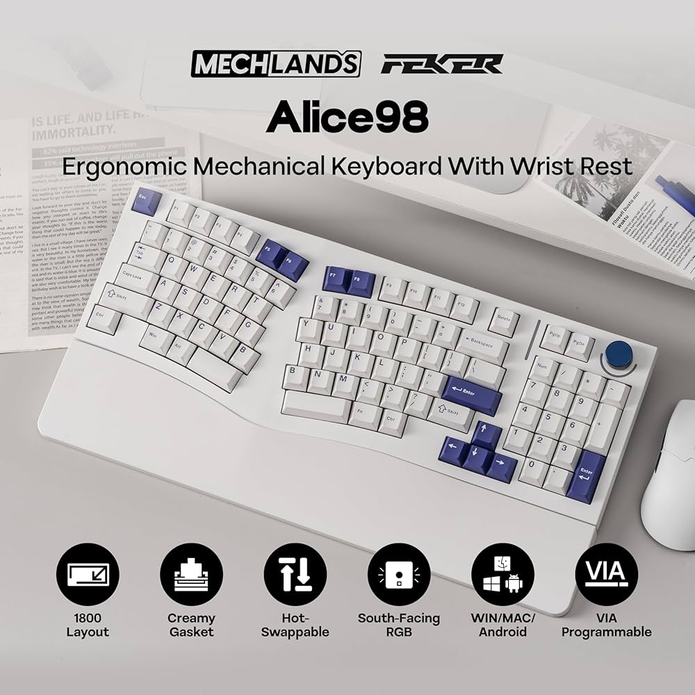 Amazon | MechLands Feker Alice98 人間工学に基づいた98キー