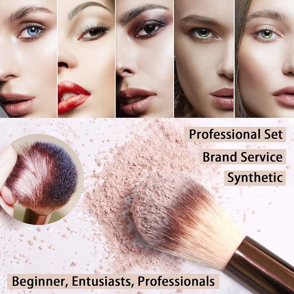 ZOREYA Makeup Brushes, 15 Pcs Professional Premium Synthetic Brush