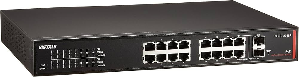 Amazon | BUFFALO レイヤー2 Giga PoE スマートスイッチ 16ポート BS
