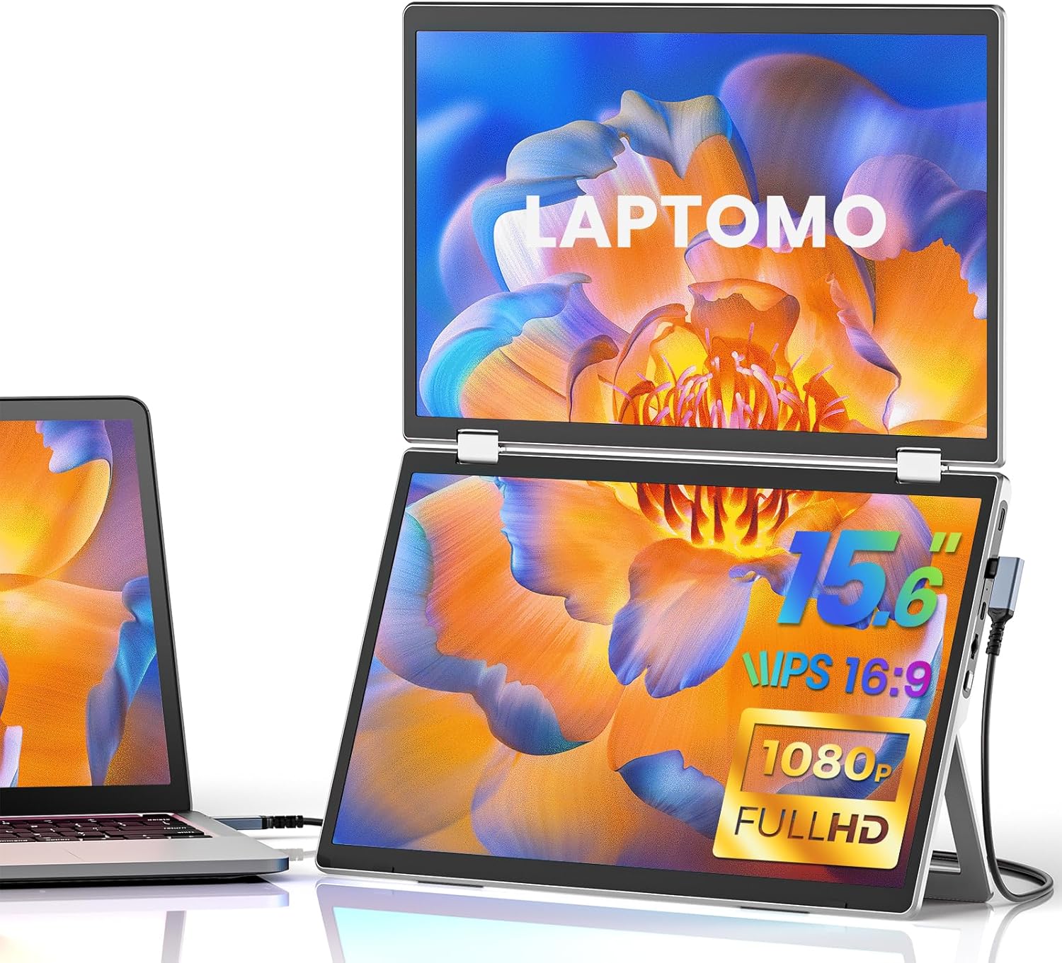 Laptomo Laptomoトリプルモニター15.6インチFHD1080Pデュアルモバイル