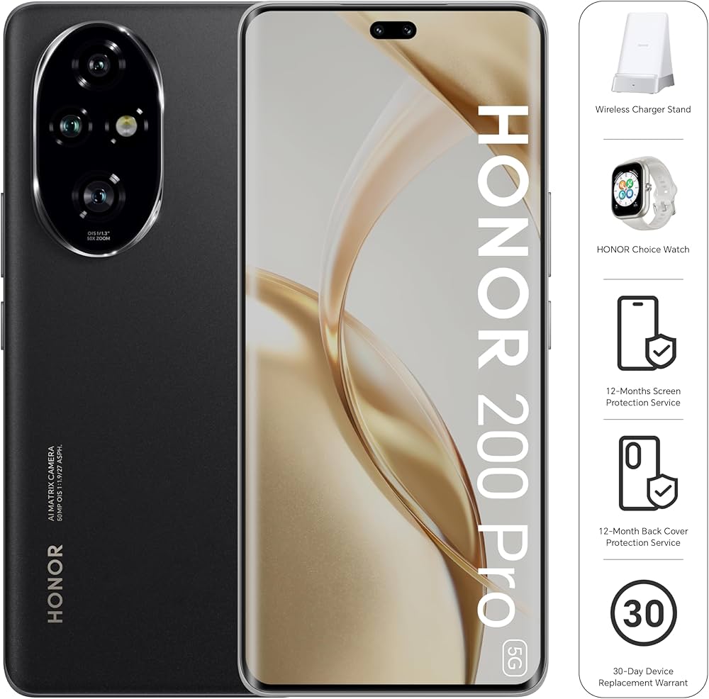HONOR 200 Pro 5G Dual SIM 12GB RAM + 512GB Black With Free GIFTS